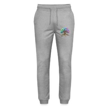 Lebensbaum - Stanley/Stella Unisex Bio Jogginghose Mover  - Grau meliert - Vorne - Marisol (170cm) & Nik (191cm)