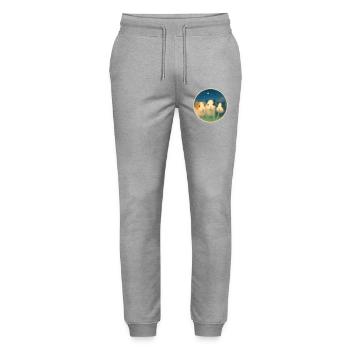 Amis pour la vie - Pantalon de jogging bio MOVER Stanley/Stella unisexe - gris chiné - Devant - Marisol (170cm) & Nik (191cm)