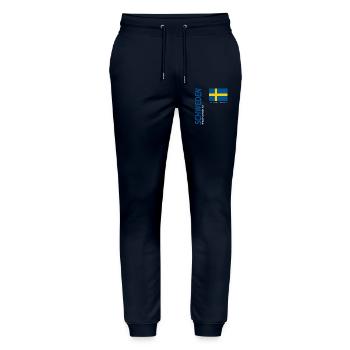 Stockholm - Stanley/Stella Mover Unisex Organic Jogging Trousers - navy - Front - Marisol (170cm) & Nik (191cm)