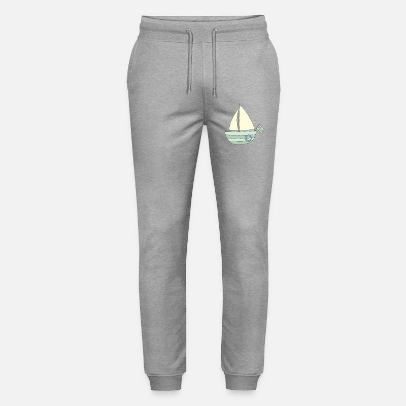Verspieltes Segelboot Muster - Stanley/Stella Unisex Bio Jogginghose Mover  - Grau meliert