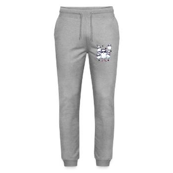 Halloween Geister Party Lustig Musik Cool - Stanley/Stella Unisex Bio Jogginghose Mover  - Grau meliert - Vorne - Marisol (170cm) & Nik (191cm)