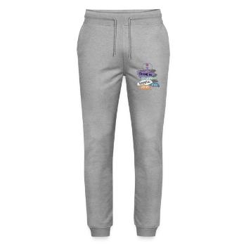 Inspirational Writing Motivation Tapestry - Stanley/Stella Mover Unisex Organic Jogging Trousers - heather grey - Front - Marisol (170cm) & Nik (191cm)
