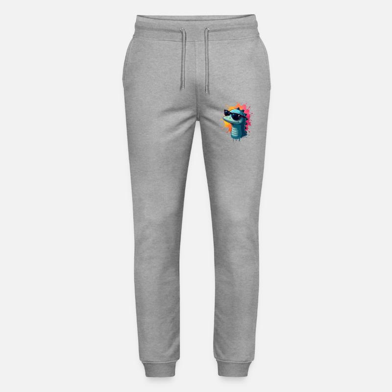Cool Dino mit Sonnenbrille - Stanley/Stella Unisex Bio Jogginghose Mover  - Grau meliert