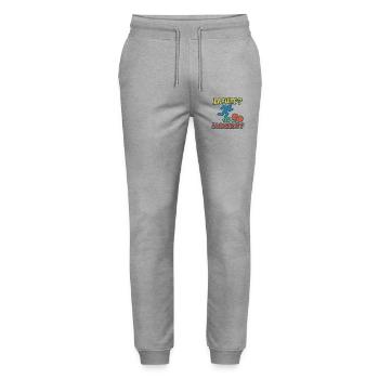 Flight or fight - Stanley/Stella Mover Unisex Organic Jogging Trousers - heather grey - Front - Marisol (170cm) & Nik (191cm)