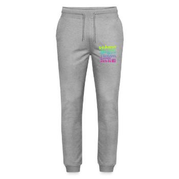I CAN'T PUKE AS MUCH AS I EAT... - Stanley/Stella Mover Unisex Organic Jogging Trousers - heather grey - Front - Marisol (170cm) & Nik (191cm)