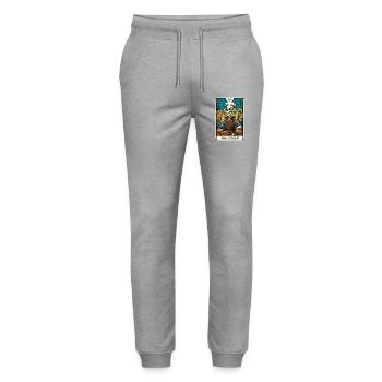Skelett Bäcker Tarot Karte - Stanley/Stella Unisex Bio Jogginghose Mover  - Grau meliert - Vorne - Marisol (170cm) & Nik (191cm)