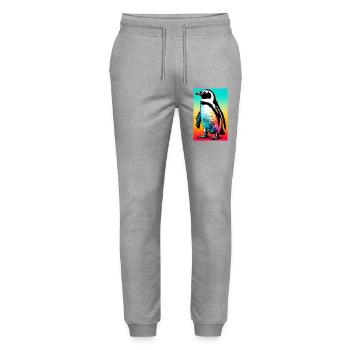 penguin - Stanley/Stella Mover Unisex Organic Jogging Trousers - heather grey - Front - Marisol (170cm) & Nik (191cm)