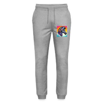 Zebra - Stanley/Stella Unisex Bio Jogginghose Mover  - Grau meliert - Vorne - Marisol (170cm) & Nik (191cm)
