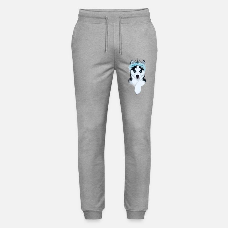 Eisprinzessin - Husky mit Krone  - Stanley/Stella Unisex Bio Jogginghose Mover  - Grau meliert