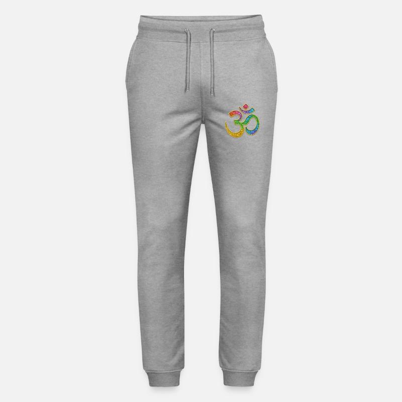 Regenbogen Om Symbol im Glitter-Design - Stanley/Stella Unisex Bio Jogginghose Mover - Grau meliert
