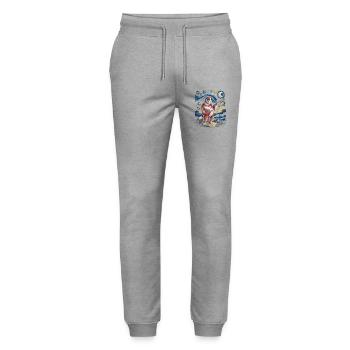 Hund mit Gitarre unter Sternenhimmel - Stanley/Stella Unisex Bio Jogginghose Mover  - Grau meliert - Vorne - Marisol (170cm) & Nik (191cm)