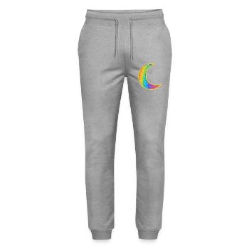 Conception de paillettes de lune arc-en-ciel - Pantalon de jogging bio MOVER Stanley/Stella unisexe - gris chiné - Devant - Marisol (170cm) & Nik (191cm)