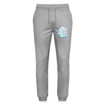 Design I love Bora Bora Bleu - Pantalon de jogging bio MOVER Stanley/Stella unisexe - gris chiné - Devant - Marisol (170cm) & Nik (191cm)