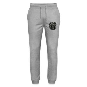 Mystical wizard with symbols - Stanley/Stella Mover Unisex Organic Jogging Trousers - heather grey - Front - Marisol (170cm) & Nik (191cm)