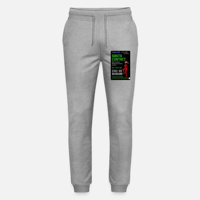 Weihnachtsmann Kontakt Witz Design - Stanley/Stella Unisex Bio Jogginghose Mover  - Grau meliert