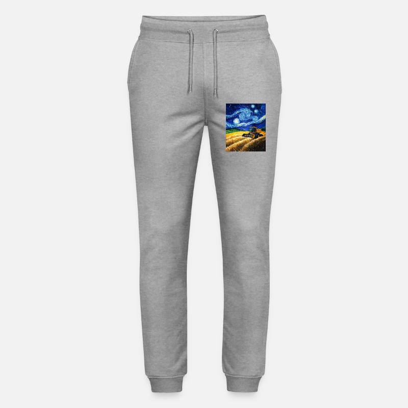 moissonneuse-batteuse fermier style van gogh étoilé - Pantalon de jogging bio MOVER Stanley/Stella unisexe - gris chiné