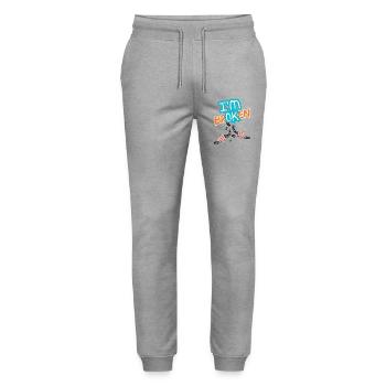 Hände, die eine Kette mit einer Inschrift zerbrechen - Stanley/Stella Unisex Bio Jogginghose Mover  - Grau meliert - Vorne - Marisol (170cm) & Nik (191cm)