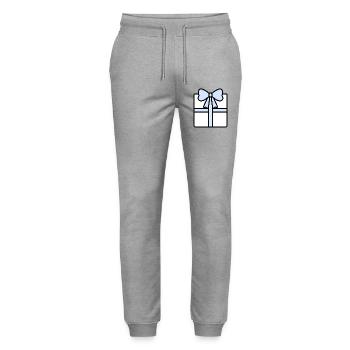 Elegante Geschenkbox mit Band - Stanley/Stella Unisex Bio Jogginghose Mover  - Grau meliert - Vorne - Marisol (170cm) & Nik (191cm)
