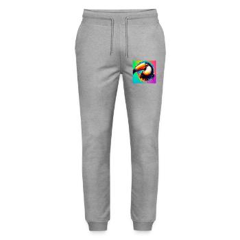 Tukan - Stanley/Stella Unisex Bio Jogginghose Mover  - Grau meliert - Vorne - Marisol (170cm) & Nik (191cm)