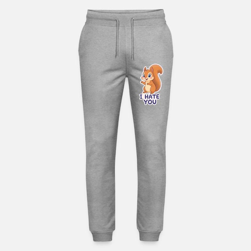 Kawaii Eichhörnchen – I Hate You Cartoon - Stanley/Stella Unisex Bio Jogginghose Mover  - Grau meliert