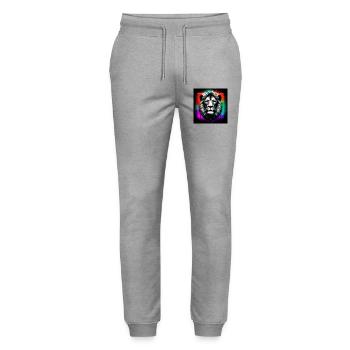 lion - Stanley/Stella Mover Unisex Organic Jogging Trousers - heather grey - Front - Marisol (170cm) & Nik (191cm)