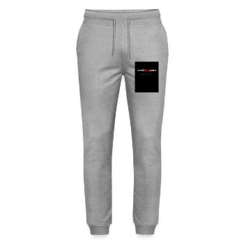 Positive Energy Motivation Graphic Design - Stanley/Stella Mover Unisex Organic Jogging Trousers - heather grey - Front - Marisol (170cm) & Nik (191cm)
