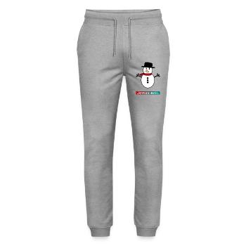 NOËL. MERRY CHRISTMAS. SAPIN. BONNE ANNEE - Pantalon de jogging bio MOVER Stanley/Stella unisexe - gris chiné - Devant - Marisol (170cm) & Nik (191cm)