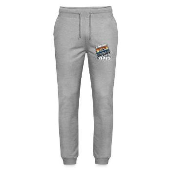 50th Birthday Cassette October Year 1975 - Stanley/Stella Mover Unisex Organic Jogging Trousers - heather grey - Front - Marisol (170cm) & Nik (191cm)