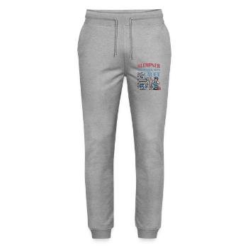 Plumber Saying T-Shirt - Stanley/Stella Mover Unisex Organic Jogging Trousers - heather grey - Front - Marisol (170cm) & Nik (191cm)