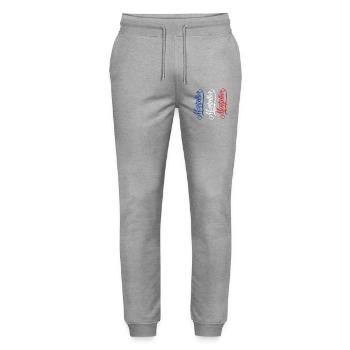 Montpellier Souvenir français aux couleurs nationales - Pantalon de jogging bio MOVER Stanley/Stella unisexe - gris chiné - Devant - Marisol (170cm) & Nik (191cm)