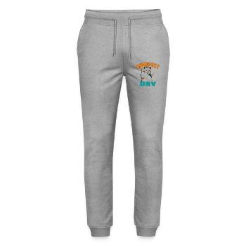 Vibrant Dancer Cat Costume - Stanley/Stella Mover Unisex Organic Jogging Trousers - heather grey - Front - Marisol (170cm) & Nik (191cm)