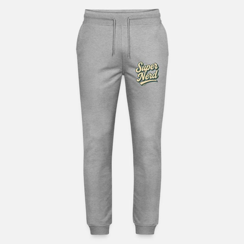 Super Nerd Retro Script - Pantalon de jogging bio MOVER Stanley/Stella unisexe - gris chiné