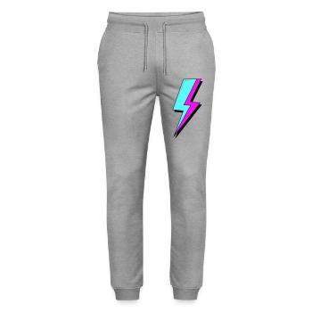 Éclair au néon psychédélique - Pantalon de jogging bio MOVER Stanley/Stella unisexe - gris chiné - Devant - Marisol (170cm) & Nik (191cm)