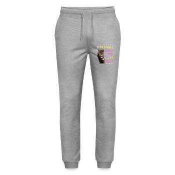JE NE TOMBE JAMAIS DE CHEVAL - Pantalon de jogging bio MOVER Stanley/Stella unisexe - gris chiné - Devant - Marisol (170cm) & Nik (191cm)