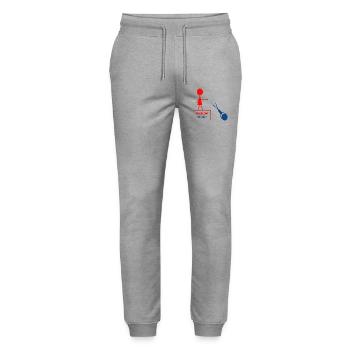 Lustiger Spruch– Problem? Erledigt! - Stanley/Stella Unisex Bio Jogginghose Mover  - Grau meliert - Vorne - Marisol (170cm) & Nik (191cm)