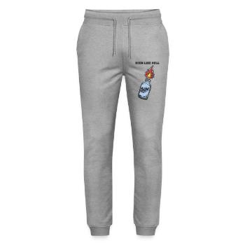 Flacon à motifs ardents avec flamme - Pantalon de jogging bio MOVER Stanley/Stella unisexe - gris chiné - Devant - Marisol (170cm) & Nik (191cm)