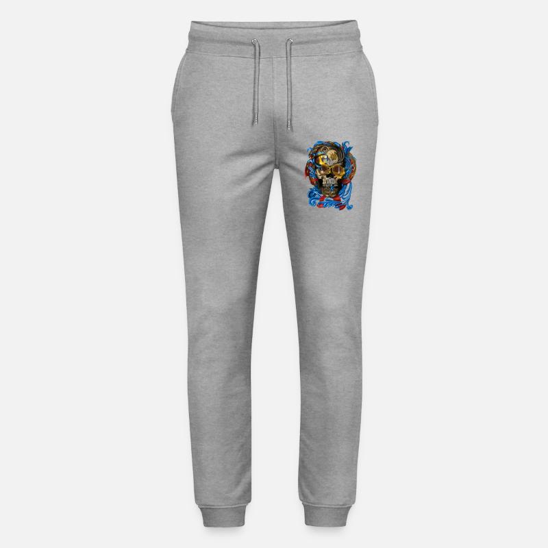 Barock Skull mit Blau Bändern - Stanley/Stella Unisex Bio Jogginghose Mover  - Grau meliert