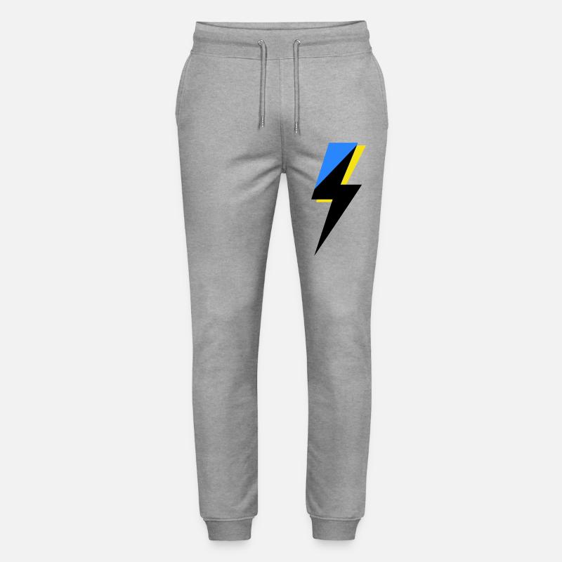 Blaue und gelbe Geometrie - Stanley/Stella Unisex Bio Jogginghose Mover  - Grau meliert
