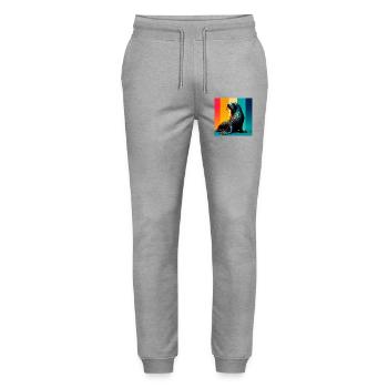 seal - Stanley/Stella Mover Unisex Organic Jogging Trousers - heather grey - Front - Marisol (170cm) & Nik (191cm)