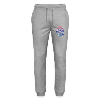 Ich kenne H.T.M.L - How To Meet Ladies - Stanley/Stella Unisex Bio Jogginghose Mover  - Grau meliert - Vorne - Marisol (170cm) & Nik (191cm)