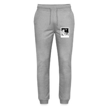Space pigeon in the astronaut cosmos - Stanley/Stella Mover Unisex Organic Jogging Trousers - heather grey - Front - Marisol (170cm) & Nik (191cm)