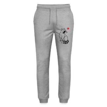 Minimalistischer Weihnachts Waschbär - Stanley/Stella Unisex Bio Jogginghose Mover  - Grau meliert - Vorne - Marisol (170cm) & Nik (191cm)