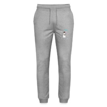 Hello Winter Snowman Charm - Stanley/Stella Unisex Bio Jogginghose Mover  - Grau meliert - Vorne - Marisol (170cm) & Nik (191cm)