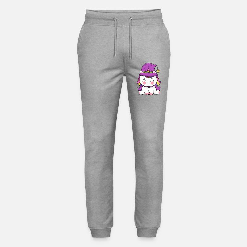 Wizard Kitten Unicorn - Stanley/Stella Mover Unisex Organic Jogging Trousers - heather grey