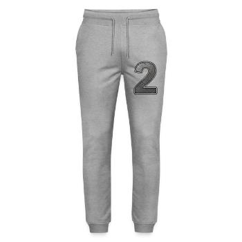 Two Metal Texture Scratch Art - Stanley/Stella Mover Unisex Organic Jogging Trousers - heather grey - Front - Marisol (170cm) & Nik (191cm)