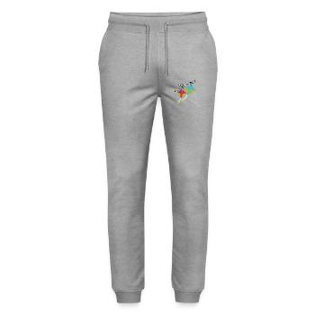 Let’s fly Korean kites – Drachen Design - Stanley/Stella Unisex Bio Jogginghose Mover  - Grau meliert - Vorne - Marisol (170cm) & Nik (191cm)