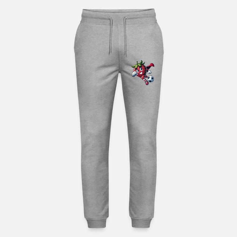 Fußball Erdbeere Superheld Kicker Comic - Stanley/Stella Unisex Bio Jogginghose Mover  - Grau meliert