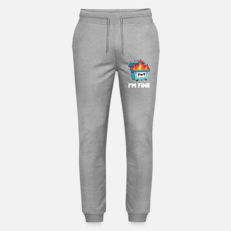 Kawaii Brennender Mülleimer - Stanley/Stella Unisex Bio Jogginghose Mover  - Grau meliert