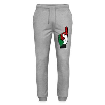 Sudan flag number 1 used - Stanley/Stella Mover Unisex Organic Jogging Trousers - heather grey - Front - Marisol (170cm) & Nik (191cm)