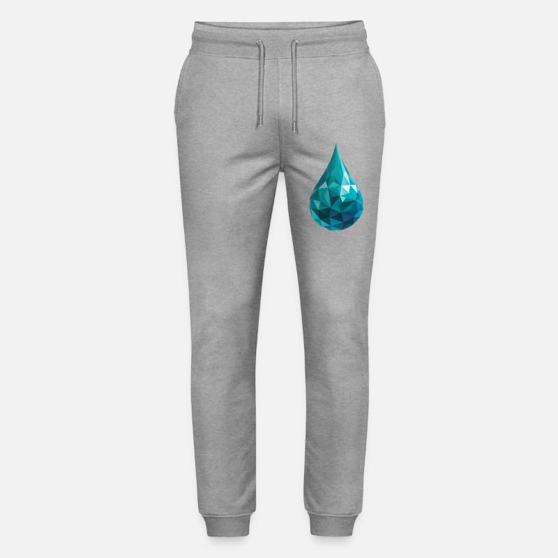 Wassertropfen - Cooles Low Poly Logo - Stanley/Stella Unisex Bio Jogginghose Mover  - Grau meliert